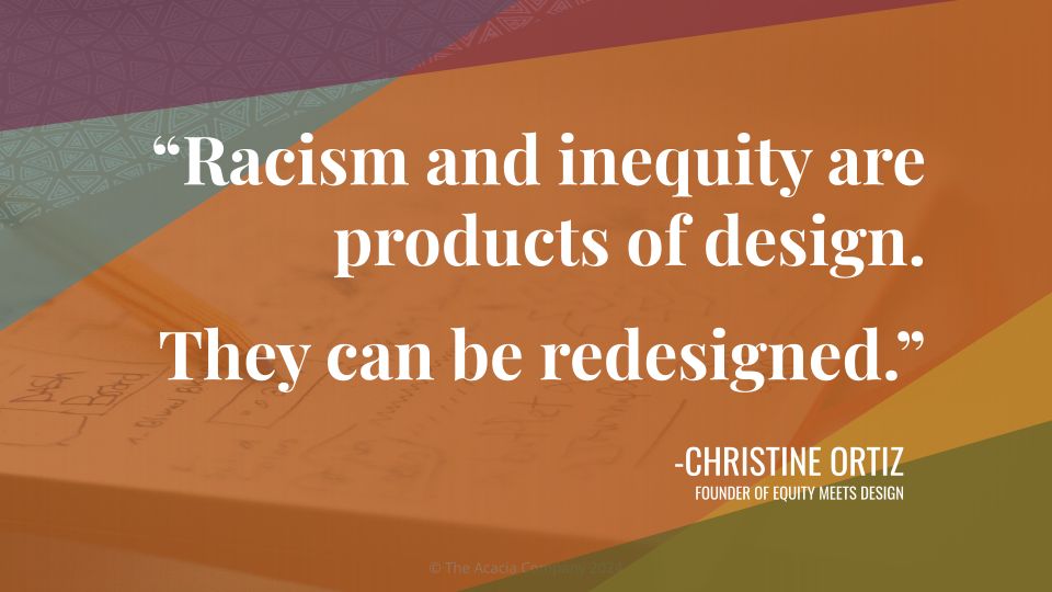  equity X design - Racism and inequity are products of design. They can be redesigned