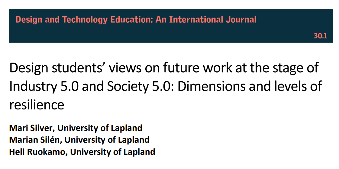Design students’ views on future work at the stage of Industry 5.0 and Society 5.0: Dimensions and levels of resilience